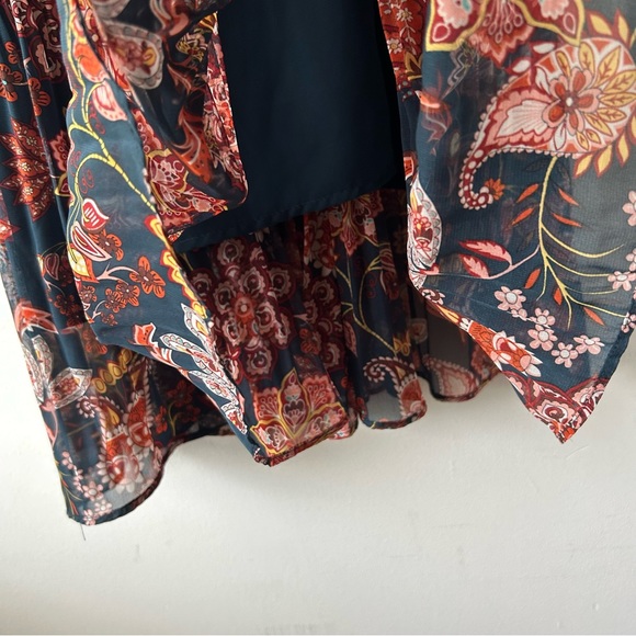 Maeve Anthropologie Apulia Pleated Midi Knee Length Dress Long Sleeve Floral XS - Picture 11 of 15